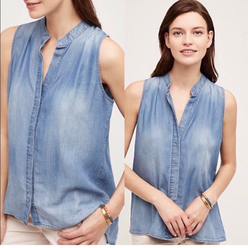 Cloth & Stone Chambray Button-down Tank